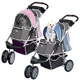 InnoPet® Hunde Buggy – First Class – Hundewagen Hundebuggy Hunde Buggie Pet Stroller bis 20kg Pink Grau - 2