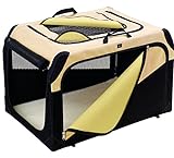 Hunter® Hunde Nylon Falt - Transportbox Schwarz/Beige Hundetransportbox Katzentransportbox Hundebox S-XL