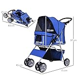 PawHut Hundewagen Hundebuggy Pet Hunde Buggy Stroller Jogger Anhänger Blau - 3