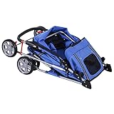 PawHut Hundewagen Hundebuggy Pet Hunde Buggy Stroller Jogger Anhänger Blau - 9