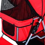 PawHut Hundewagen Pet Stroller Hundebuggy Buggy Hunde Katzen Rot NEU - 6