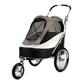 InnoPet „Sporty Trailer“ grau schwarz Katzenbuggy Hundefahrradanhänger Hundewagen Hundebuggy mit Luftreifen INKL. REGENHAUBE - 9