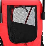 vidaXL Hundefahrradanhänger 2 in 1 Rot Schwarz - 7